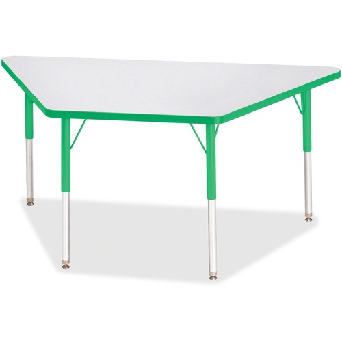 Jonti-Craft, Inc.  Activity Table, Trapezoid, 24"-31"x30"x60, Green