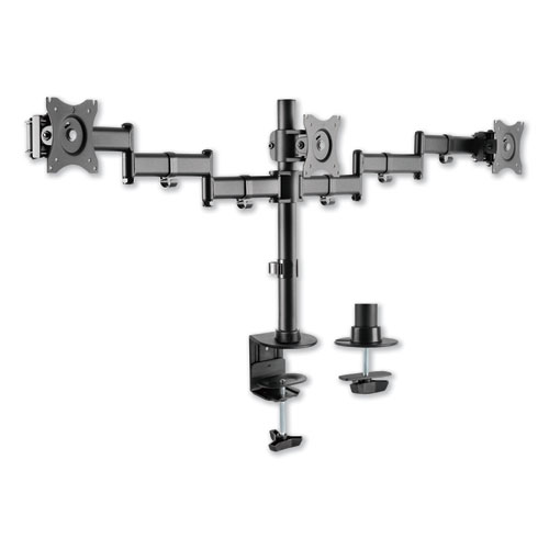 ADAPTIVERGO POLE-MOUNT TRIPLE ARM FOR 27" MONITORS, 360 DEG ROTATION, +45/-45 DEG TILT, 45 DEG PAN, BLACK, SUPPORTS 17.6 LB