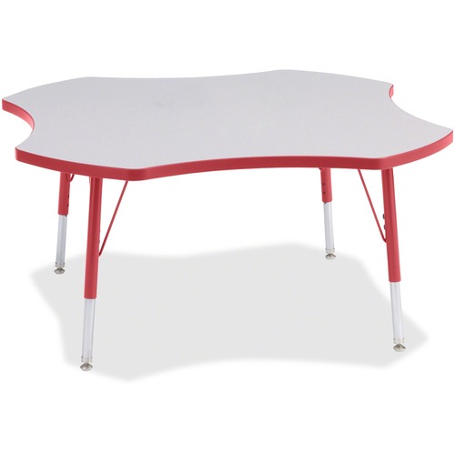 Jonti-Craft, Inc.  Activity Table, Four-Leaf, 15"-24"x48", Red