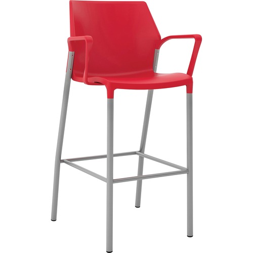 United Chair Company  Stool, Cafe Height, w/ Arms, 23-1/2"Wx20-1/2"Lx44"H, Red