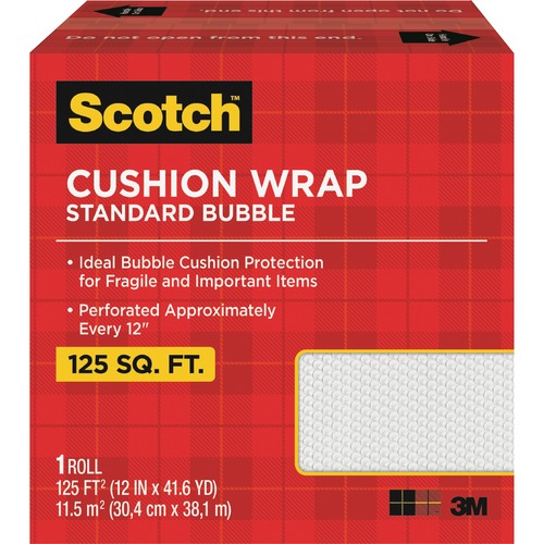 3M  Cushion Wrap, Perforated, 5/16" Bubble, 12"x100', Clear