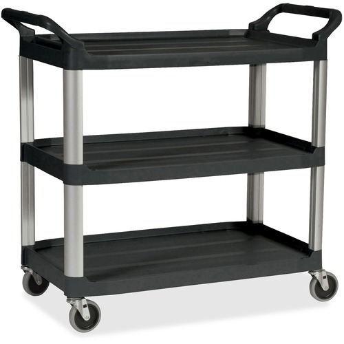 Rubbermaid Commercial Products  Utility Cart, 200 lb Cap, 33-5/8"x18-5/8"x37-3/4", Black