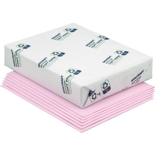 7530011500334 SKILCRAFT COLORED COPY PAPER, 20LB, 8.5 X 11, PINK, 500 SHEETS/REAM, 10 REAMS/CARTON