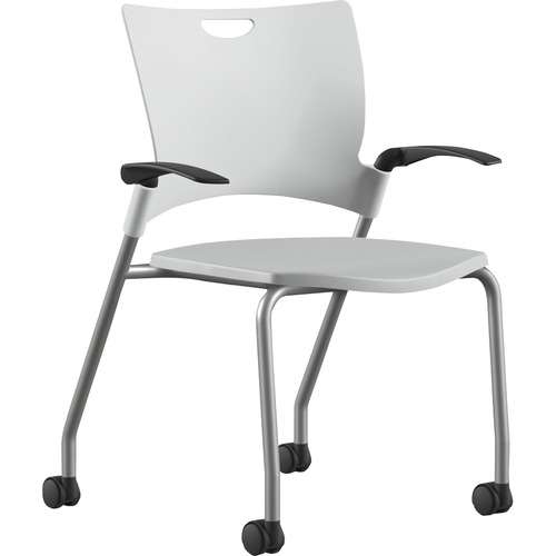 9to5 Seating  Stack Chair,w/Arms&Casters,25"x26"x33",WE Plastic/SR Frame