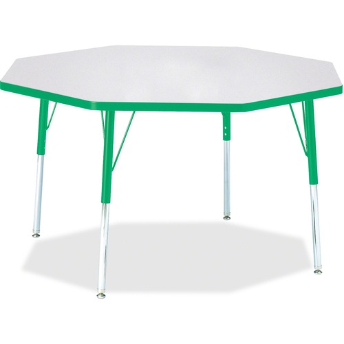 Jonti-Craft, Inc.  Activity Table, Octagon, 24"-31"x48", Green