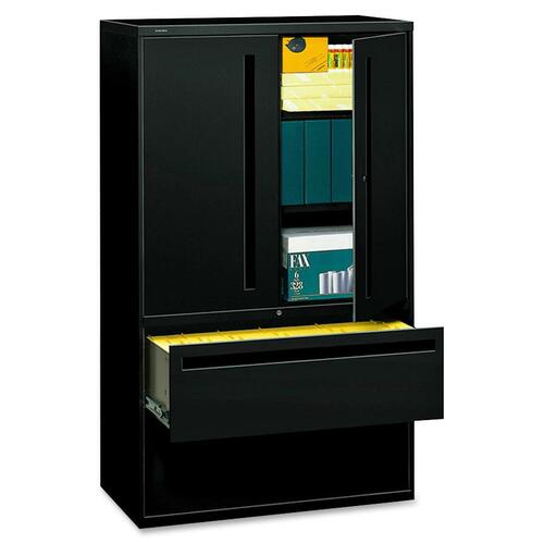 700 SERIES LATERAL FILE WITH STORAGE CABINET, 42W X 18D X 64.25H, BLACK