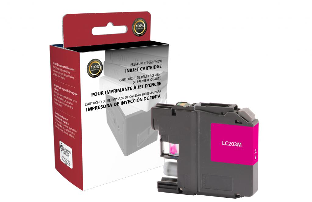 CIG Remanufactured High Yield Magenta Ink Cartridge (Alternative for Brother LC203M) (550 Yield)