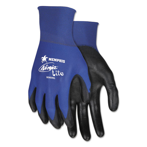 Ultra Tech Tactile Dexterity Work Gloves, Blue/black, Medium, 1 Dozen