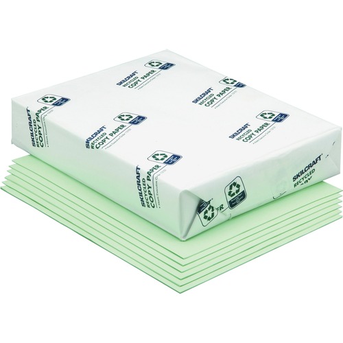 7530011476812 SKILCRAFT COLORED COPY PAPER, 20LB, 8.5 X 11, GREEN, 500 SHEETS/REAM, 10 REAMS/CARTON