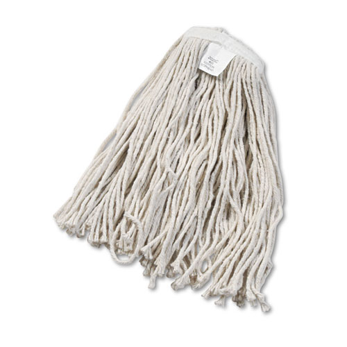 Cut-End Wet Mop Head, Cotton, White, #20, 12/carton