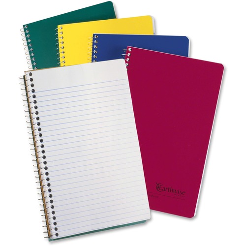 EARTHWISE BY 100% RECYCLED SMALL NOTEBOOKS, 3 SUBJECTS, COLLEGE RULE, RANDOMLY ASSORTED COLOR COVERS, 9.5 X 6, 150 SHEETS