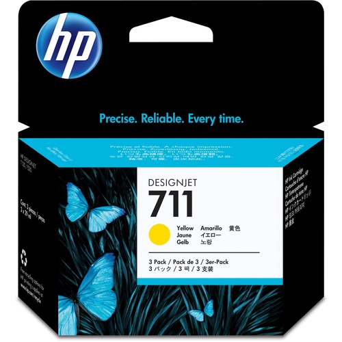 Hewlett-Packard  Ink Cartridges, HP 711, 29 ml, 3/PK, Yellow