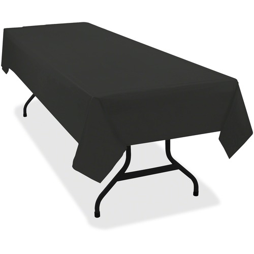 Table Set Rectangular Table Covers, Heavyweight Plastic, 54 X 108, Black, 6/pack