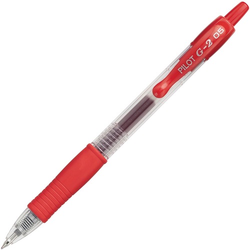 G2 PREMIUM RETRACTABLE GEL PEN, 0.5 MM, RED INK, SMOKE BARREL, DOZEN