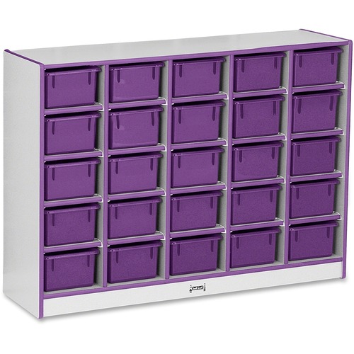 Jonti-Craft, Inc.  Mobile 25 Cubbie-Tray Unit,w/Bins,29.5"x48"x15",Purple