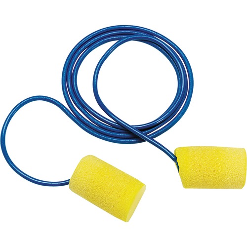 E A R Classic Earplugs, Corded, Pvc Foam, Yellow, 200 Pairs