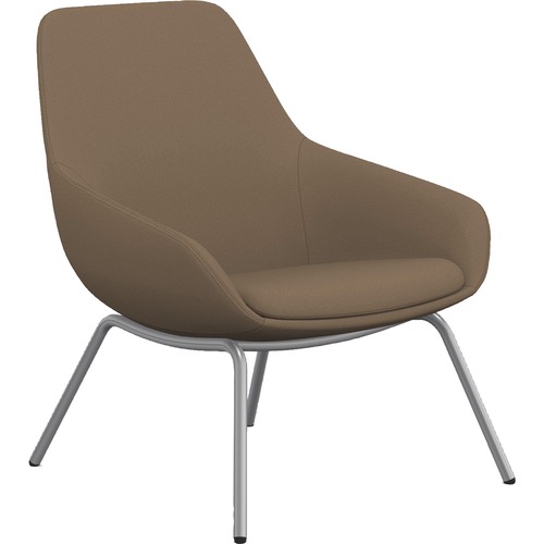 9to5 Seating  Lounge Chair,w/Arms,4-Leg,27"x29"x33",Latte,Fabric/SR Legs