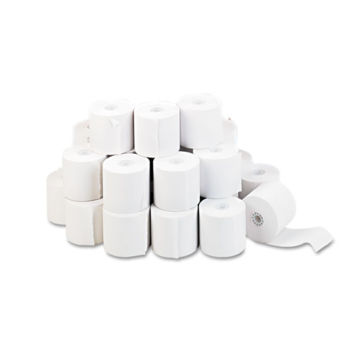 IMPACT AND INKJET PRINT BOND PAPER ROLLS, 0.5" CORE, 2.25" X 130 FT, WHITE, 100/CARTON