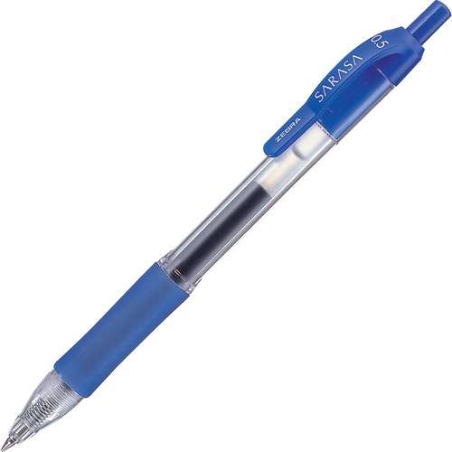 SARASA DRY GEL X20 RETRACTABLE GEL PEN, FINE 0.5MM, BLUE INK, TRANSLUCENT BLUE BARREL, DOZEN