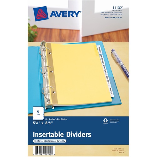 DIVIDERS,INSERT,5-TAB,CLEAR