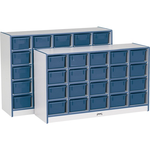 Jonti-Craft, Inc.  Mobile 25 Tub Storage,w/o Bins,35.5"x60"x15",Blue