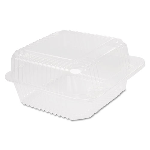 Staylock Clear Hinged Container Square Deep Base, 6 1/10x6 1/2x3,125/pk 4 Pk/ct