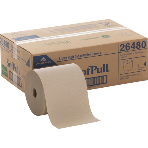 Hardwound Roll Paper Towel, Nonperforated, 7.87 X 1000ft, Brown, 6 Rolls/carton