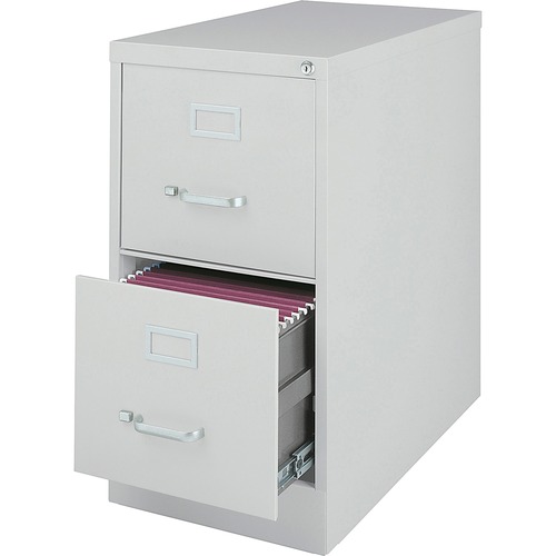 Lorell  Vertical File Cabinet, 2DR, LTR, 15"x28-1/2"x28", LGY