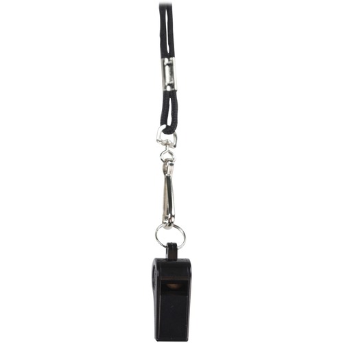 WHISTLE,W/LANYARD,BK