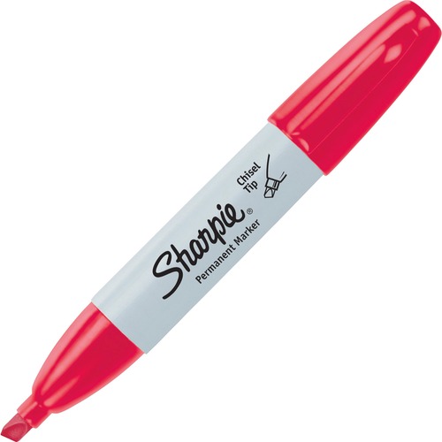 CHISEL TIP PERMANENT MARKER, MEDIUM, RED, DOZEN