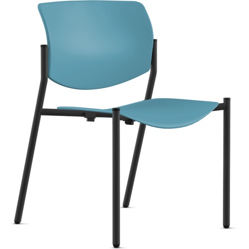 9to5 Seating  Stack Chair,Armless,22"x25"x33",BE Plastic/BK Frame