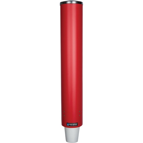 San Jamar  Pull-Type Cup Dispenser, Red