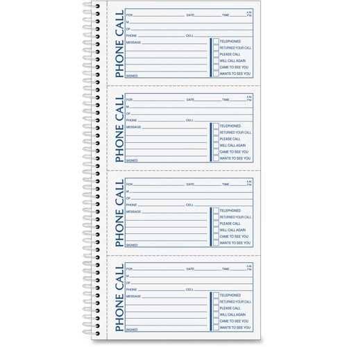 Second Nature Phone Call Book, 2 3/4 X 5, Two-Part Carbonless, 400 Forms