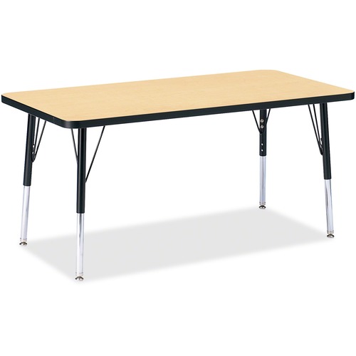 Jonti-Craft, Inc.  Activity Table,Rectangle,15"-24"x24"x48",Maple/Black