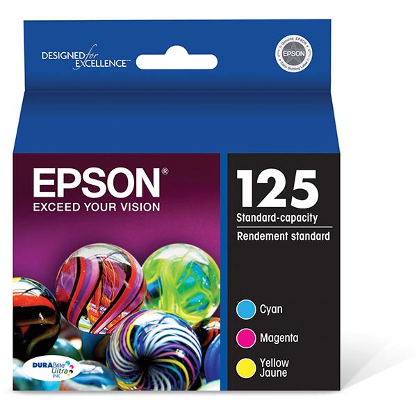 Epson T125520 (Epson 125) Magenta, Yellow, Cyan, Black OEM Inkjet Cartridge