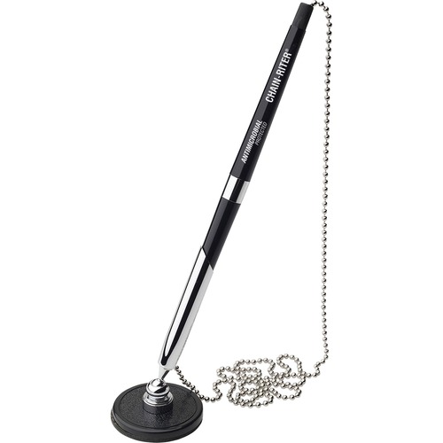 CHAIN-RITER STICK-ON ANTIMICROBIAL BALLPOINT COUNTER PEN, 0.5MM, BLACK INK/BARREL