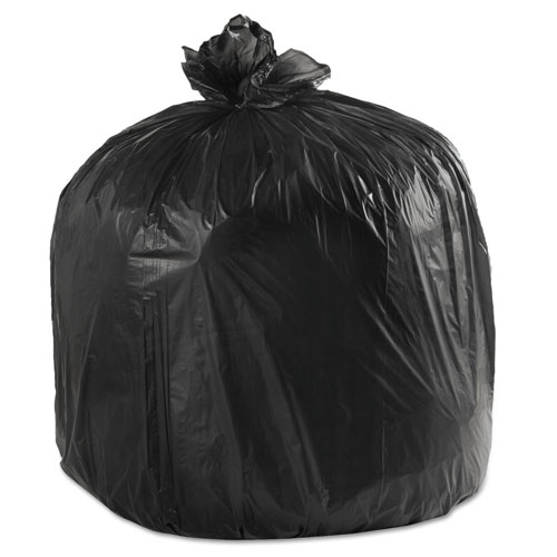 LOW-DENSITY WASTE CAN LINERS, 45 GAL, 0.6 MIL, 40" X 46", BLACK, 100/CARTON