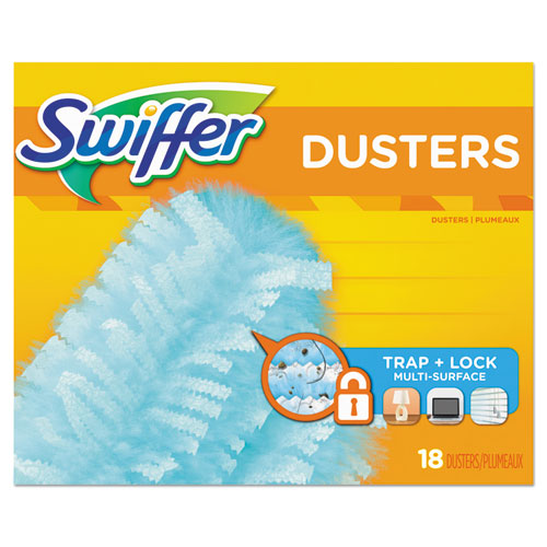 REFILL DUSTERS, DUST LOCK FIBER, 2" X 6", LIGHT BLUE, 18/BOX, 4 BOXES/CARTON