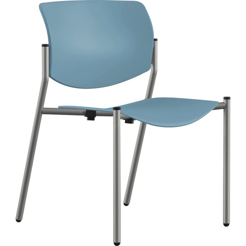 9to5 Seating  Stack Chair,Armless,22"x25"x33",BE Plastic/SR Frame