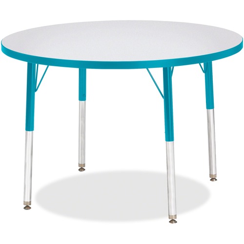 Jonti-Craft, Inc.  Activity Table, Round, 24"-31"x36", Teal