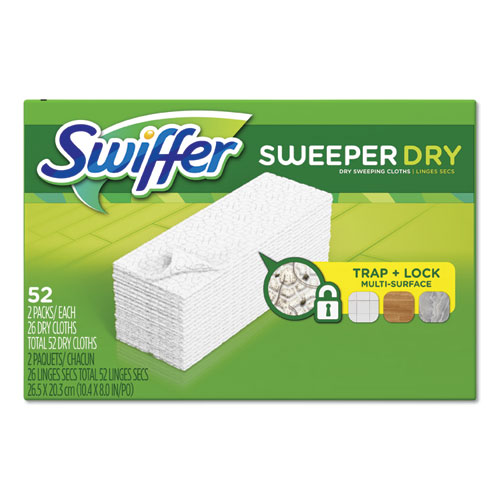 DRY REFILL CLOTHS, WHITE, 10 2/5" X 8", 52/BOX, 3 BOXES/CARTON