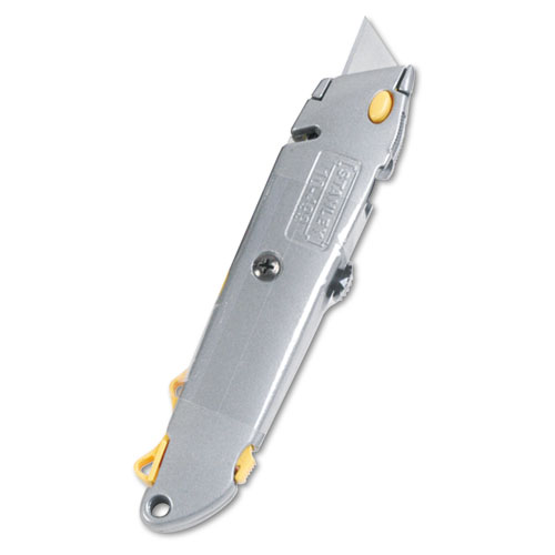 QUICK-CHANGE UTILITY KNIFE WITH RETRACTABLE BLADE AND TWINE CUTTER, GRAY