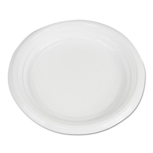Hi-Impact Plastic Dinnerware, Plate, 6" Diameter, White, 1000/carton