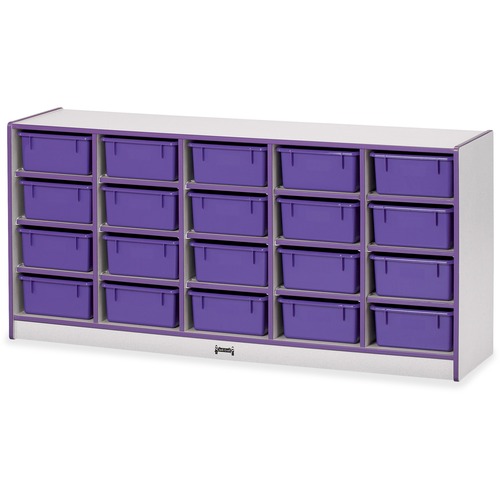 Jonti-Craft, Inc.  Mobile 20 Tub Storage,w/Bins,29.5"x24.5"x15",Purple