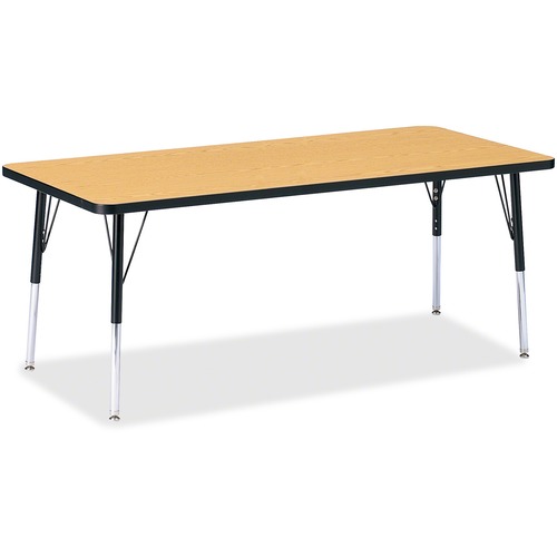 Jonti-Craft, Inc.  Rectangular Activity Table, 30"x72"x15"-24", Oak/Black