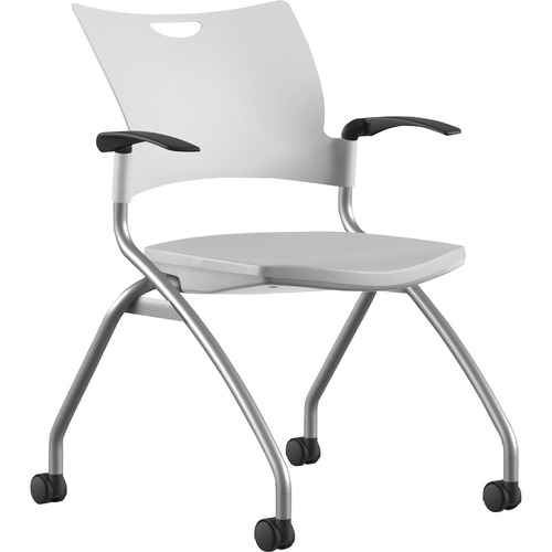 9to5 Seating  Nesting Chair,w/Arms&Casters,25"x26"x33",WE Plastic/SR Frame
