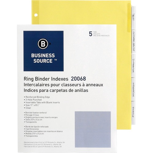 DIVIDERS,INSERT,5-TAB,CLEAR