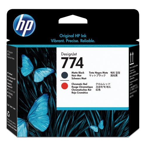HP P2V97A (HP 774) Matte Black, Chromatic Red OEM Printheads (Value Pack, 2 pk)