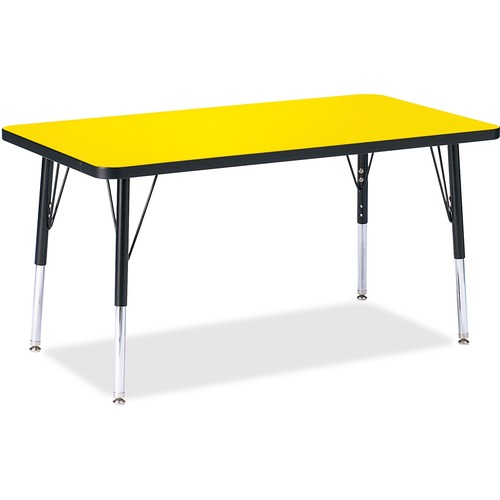 Jonti-Craft, Inc.  Rectangular Activity Table, 24'x36"x15-24", Yellow/Black