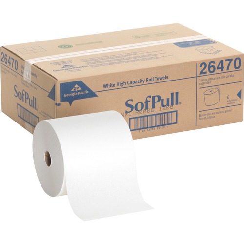 Hardwound Roll Paper Towel, Nonperforated, 7.87 X 1000ft, White, 6 Rolls/carton